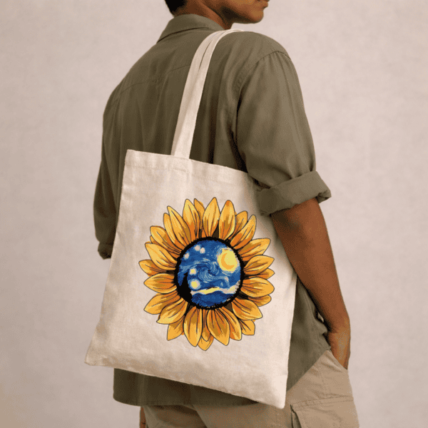 Starry Sunflower Art Tote