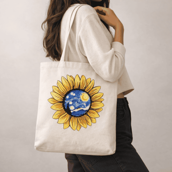 Starry Sunflower Art Tote