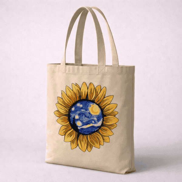 Starry Sunflower Art Tote
